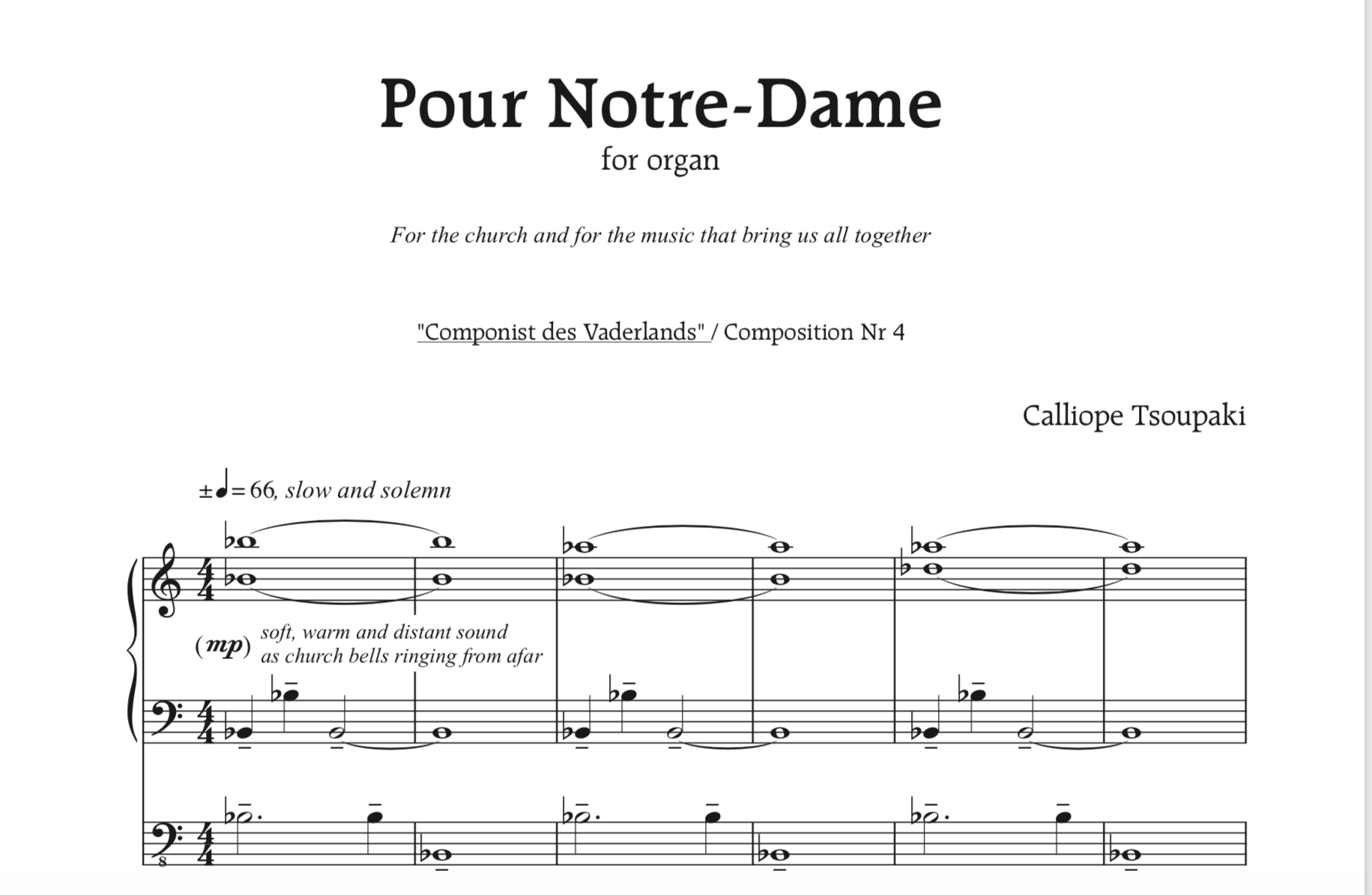 Calliope writes organ piece after the fire in Notre-Dame