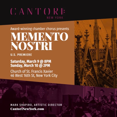 MEMENTO NOSTRI New York Premiere