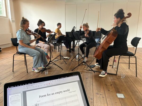 World premiere of “Poem for an empty world”